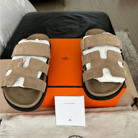 Hermès Chypre beige sandals - Picture 7 of 11